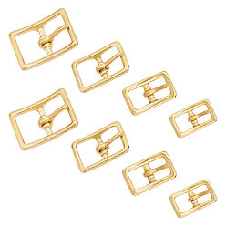Golden 8Pcs 4 Style Alloy Adjustable Buckle, Rectangle, for Bag Replacement Accessories, Golden, 2pcs/style