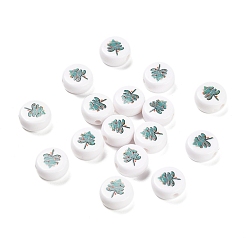 Рождественская елка Непрозрачные акриловые бусины с рождественской тематикой, рождественская елка, 10x10x5 мм, отверстие : 1.8 мм