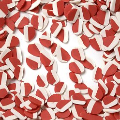 (123L) Белый крем непрозрачный блеск Ручной полимерной глины кабошонов, для украшения ногтей, слеза, огнеупорный кирпич, 6~8x4~6x0.5 мм, Около 45454 шт / 1000 г