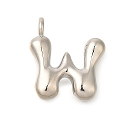 Letter W Стойки обшивки латунные подвески, без кадмия и без свинца, подвески с буквой az~z, Буква W, 21x19x5 мм, отверстие : 3.5 мм