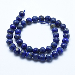 Lapis Lazuli Natural Lapis Lazuli Beads Strands, Round, 6mm, Hole: 0.8mm, about 60pcs/strand, 15.7 inch(40cm)