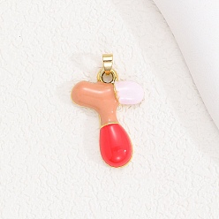 Letter T Подвески из эмали и сплава, буквенное очарование, золотые, Письмо T, 24x17x4 мм, отверстие : 3.5x2.5 мм