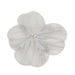 Нержавеющая Сталь Цвет Не тускнеет 201 колпачки из нержавеющей стали, гравированные металлические украшения, цветок, цвет нержавеющей стали, 36x36x0.5 мм, отверстие : 0.8 мм