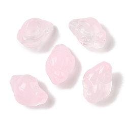 Pink Прозрачная аэрозольная краска стеклянные шарики, раковина, розовые, 15~16x11x10~11 мм, отверстие : 1 мм