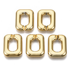 Golden CCB Plastic Linking Rings, Quick Link Connectors, For Jewelry Cross Chains Making, Rectangle, Golden, 35.5x27.5x8mm, Inner Diameter: 11x19mm
