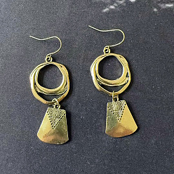 Античная Бронза Кольцо в стиле бохо с трапециевидными висячими серьгами из сплава, античная бронза, 60 мм