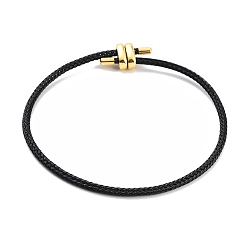 Черный Изготовление браслетов из плетеной стальной проволоки, с золотыми тонами латунных бус, чёрные, внутренний диаметр: 3-1/8 дюйм (8 см)