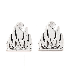 Античное Серебро Пламени подвески сплава тибетский стиль, костер, без свинца и без кадмия, античное серебро, 18x15.5x2 мм, отверстие : 2 мм, Около 225 шт / 500 г