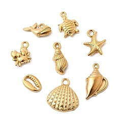 Золотой Подвески из нержавеющей стали 201, разнообразные, золотые, 11.5~22x8~17.5x2~4 мм, отверстие : 1.5~2.5 мм, 8 шт / комплект