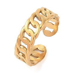 Другие Ионное покрытие (ip) 304 открытые манжеты из нержавеющей стали для женщин, реальный 14 k позолоченный, цепочка ссылок, 6 мм, регулируемый