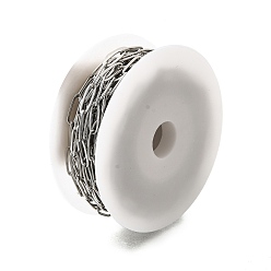 Нержавеющая Сталь Цвет Устойчивы к потускнению 304 цепочки из нержавеющей стали, тянутые удлиненные кабельные цепи, пайки, с катушкой, цвет нержавеющей стали, 10x3.5x0.8 мм, около 16.4 футов (5 м) / рулон