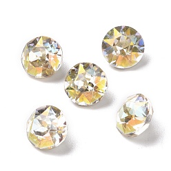Light Crystal AB Стеклянные кабошоны со стразами в стиле AB, задние и задние, алмаз, свет кристалл AB, 8.1x5.6 мм
