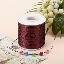 Dark Red Waxed Polyester Cord, Bead Cord, Dark Red, 0.5mm, about 169.51~174.98 Yards(155~160m)/Roll