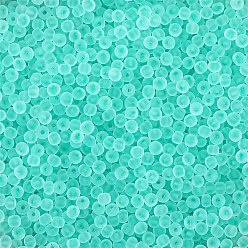 Средний Бирюзовый Матовые цветные стеклянные бусины, рондель, средне бирюзовый, 2 мм, отверстие : 1 мм, о 660 шт / комплект
