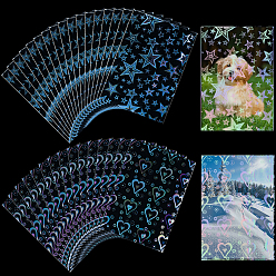 Mixed Shapes 2 пакеты 2 стили прямоугольные лазерные прозрачные пластиковые упаковочные пакеты, для карт, разнообразные, 8.8x6.1x0.02 см, 100 шт / пакет, 1 сумка / стиль