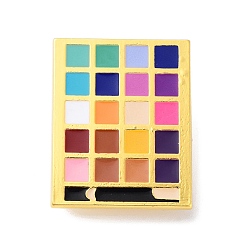 Rectangle Броши из золотого сплава, эмалевые булавки, ткань для рюкзака, палитра теней, 35.5x28x1.5 мм