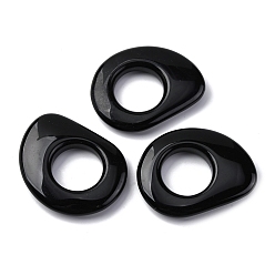 Обсидиан Кольца из натурального черного обсидиана, слеза, 50.5~51x39.5~40.5x8 мм, внутренний диаметр: 21.5 мм