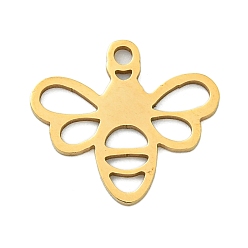 Настоящее золото 18K Ионное покрытие (ip) 201 подвески из нержавеющей стали, пчелиное очарование, лазерная резка, реальный 18 k позолоченный, 14.5x16x1 мм, отверстие : 1.5 мм