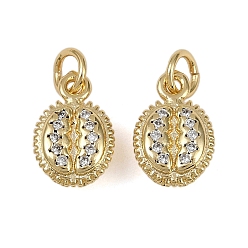 Durian Латунные микро проложить кубического циркония подвески, фрукты чары, долговечный, без кадмия и без свинца, стойки покрытие, с целью перехода в кольце, реальный 18 k позолоченный, дуриан, 12.5x8.5x5.5 мм, отверстие : 3.5 мм