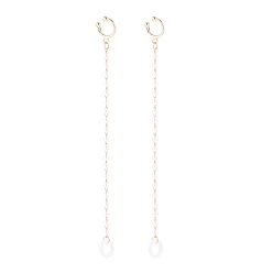 Golden Creative Round Plastic Pear Beads Earring Strap, Brass Cuff Earring with Long Tassel, Bluetooth Headset Anti-lost Earrings, Golden, 123mm