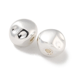 Посеребрённый Латунные бусины, овальные, 925 серебро покрытием, 6.5x5.5x5 мм, отверстие : 1.2 мм