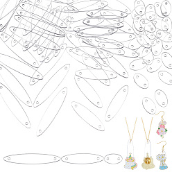 Прозрачный 80 шт. 3 стили акриловые подвески-коннекторы, овальные конские глазки, прозрачные, 20~59x12x2 мм, отверстие : 2 мм