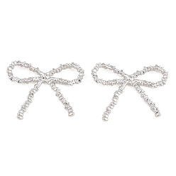 Platinum Alloy Pendants, Bowknot Charms, Cadmium Free & Nickel Free & Lead Free, Platinum, 29x38x4mm, Hole: 13x6mm