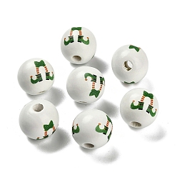 Body Серия ко дню святого патрика печатные деревянные европейские бусины схима, тело, 15.5~16x15 мм, отверстие : 4 мм