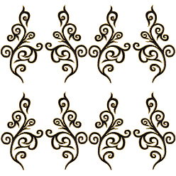 Черный Этнический стиль цветочный узор компьютерная вышивка аппликации, металлические нити для вышивки утюгом на украшениях аксессуары, чёрные, 175~177x88~89x1 мм