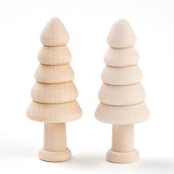 Античный Белый Незаконченные деревянные елочные украшения, для художественного и ремесленного искусства, декорирование проектов, украшения для дома, старинный белый, 24~24.5x24~24.5x65 мм