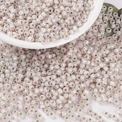 (RR2352) Бледно-персиковый Опаловый с Серебряной Подкладкой Миюки круглые бусины рокайль, японский бисер, (rr 2352) серебристый бледно-персиковый опал, 8/0, 3 мм, отверстие : 1 мм, о 422~455шт / бутылка, 10 г / бутылка
