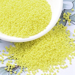 (RR472) Opaque Yellow AB Миюки круглые бусины рокайль, японский бисер, (rr 472) непрозрачный желтый ab, 11/0, 2x1.3 мм, Отверстие: 0.8 мм, о 1100 шт / бутылка, 10 г / бутылка