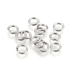 Нержавеющая Сталь Цвет Устойчивые к потускнению 304 соединительные кольца из нержавеющей стали, вырезанные пилой, цвет нержавеющей стали, 8x1.4 мм, внутренний диаметр: 5 мм, 900 шт / пакет