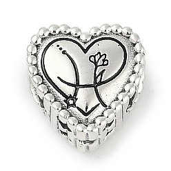 Рыбы 925 стерлингового серебра европейских бисер, сердце, Рыбы, 9.5x9.5~10x7 мм, отверстие : 4.5 мм