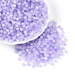 Лиловый Стеклянный бисер в стиле волочильного станка, круглые, имитация шарики глаза кота, круглое отверстие, два тона, сирень, 4 мм, отверстие : 1.2~1.5 мм, Около 5625 шт / фунт
