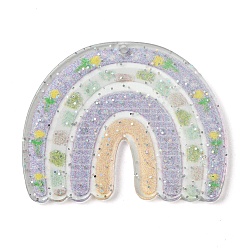 лаванда Непрозрачные акриловые подвески, 3d печать, с силой блеска, радуга, лаванда, 31.5x39.5x2 мм, отверстие : 1.6 мм