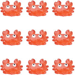 Темно-Оранжевый 10 шт. стеклянные эмалевые бусины, краб, темно-оранжевый, 15x21x8 мм, отверстие : 1.4 мм