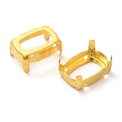 Золотой Прямоугольная латунная пришивка на зубцах, настройки когтей для остроконечных страз, настройки открытой спины, золотые, 14x10x0.4 мм, пригодный для 10x14 кабошонов mm