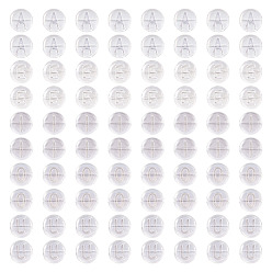 Прозрачный 100 шт. 5 стили гальванизированные стеклянные бусины, плоские круглые с буквы, прозрачные, 10x5 мм, отверстие : 1 мм, 20 шт / стиль