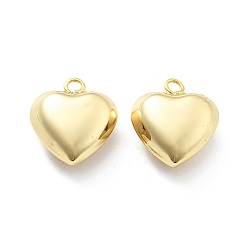 Настоящее золото 18K Латунные подвески, сердце прелести, реальный 18 k позолоченный, 23x20.5x9.5 мм, отверстие : 2.5 мм