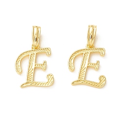 Letter E Подвески с буквами из экологически чистой латуни, настоящее золото 18 k с долговечным покрытием, без кадмия и без свинца, letter.e, 17x14x1.5 мм, отверстие : 6.5x3.3 мм