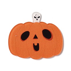 Тыква Акриловые подвески с принтом на Хэллоуин, тыква, 40x46x2 мм, отверстие : 2 мм