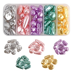 Couleur Mélangete 50g 5 couleurs plastique abs imitation perles nacrées, nuggets, couleur mixte, 10~27x7~18x5~15mm, Trou: 1.2~1.8mm, 10 g / couleur