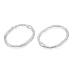 Платина Стойки подвески обшивки сплава, без кадмия, без никеля и без свинца, овальные, платина, 38x29x1.5 мм, отверстие : 1.8x3.5 мм