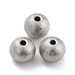 Stainless Steel Color 201 Stainless Steel Beads, Round, Stainless Steel Color, 7x6mm, Hole: 1.5mm