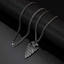 Черный Цвет Металла Винтажные кулоны в виде наконечников стрел викингов из нержавеющей стали для мужчин., металлический черный , 304 дюйм (23.62 см)