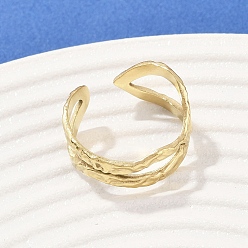 Настоящее золото 18K 304 из нержавеющей стали манжеты кольца, ионное покрытие (ip), реальный 18 k позолоченный, 4~10.2 мм