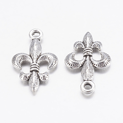 Античное Серебро Тибетский стиль сплав металла Флер-де-Лис подвески, без свинца и без кадмия, античное серебро, 24x14x3 мм, отверстие : 2 мм