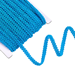 Deep Sky Blue 2Bags Polyester Lace Trim, Wavy Trimming for Home Textile Decoration, Deep Sky Blue, 1/4 inch(8mm)