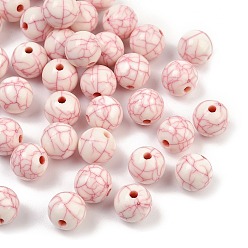 Красный Акриловые бусины имитация бирюзы, круглые, красные, 10 мм, отверстие : 2 мм, Около 925 шт / 500 г